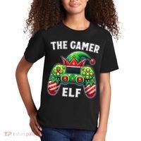 Christmas The Gamer Elf Video Gaming Kids T-Shirt thumb 2