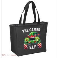 Christmas The Gamer Elf Video Gaming Tote Bag thumb 2