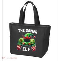 Christmas The Gamer Elf Video Gaming Tote Bag thumb 3