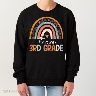 Cute Third Grade Teacher Boho Rainbow Team 3rd Grade Women's Sweatshirt