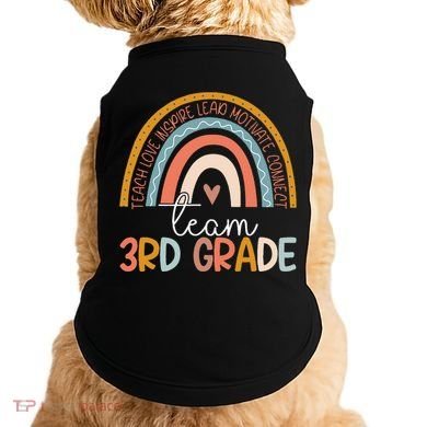 Cute Third Grade Teacher Boho Rainbow Team 3rd Grade Doggie Tank