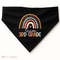 Cute Third Grade Teacher Boho Rainbow Team 3rd Grade USA-Made Doggie Bandana thumb 0