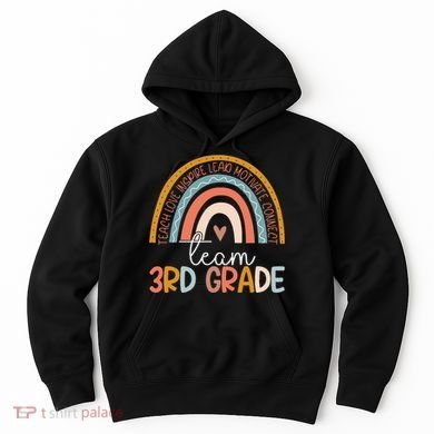 Cute Third Grade Teacher Boho Rainbow Team 3rd Grade Hoodie