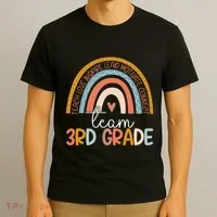 Cute Third Grade Teacher Boho Rainbow Team 3rd Grade T-Shirt thumb 3