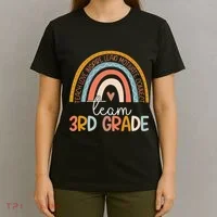 Cute Third Grade Teacher Boho Rainbow Team 3rd Grade T-Shirt thumb 4