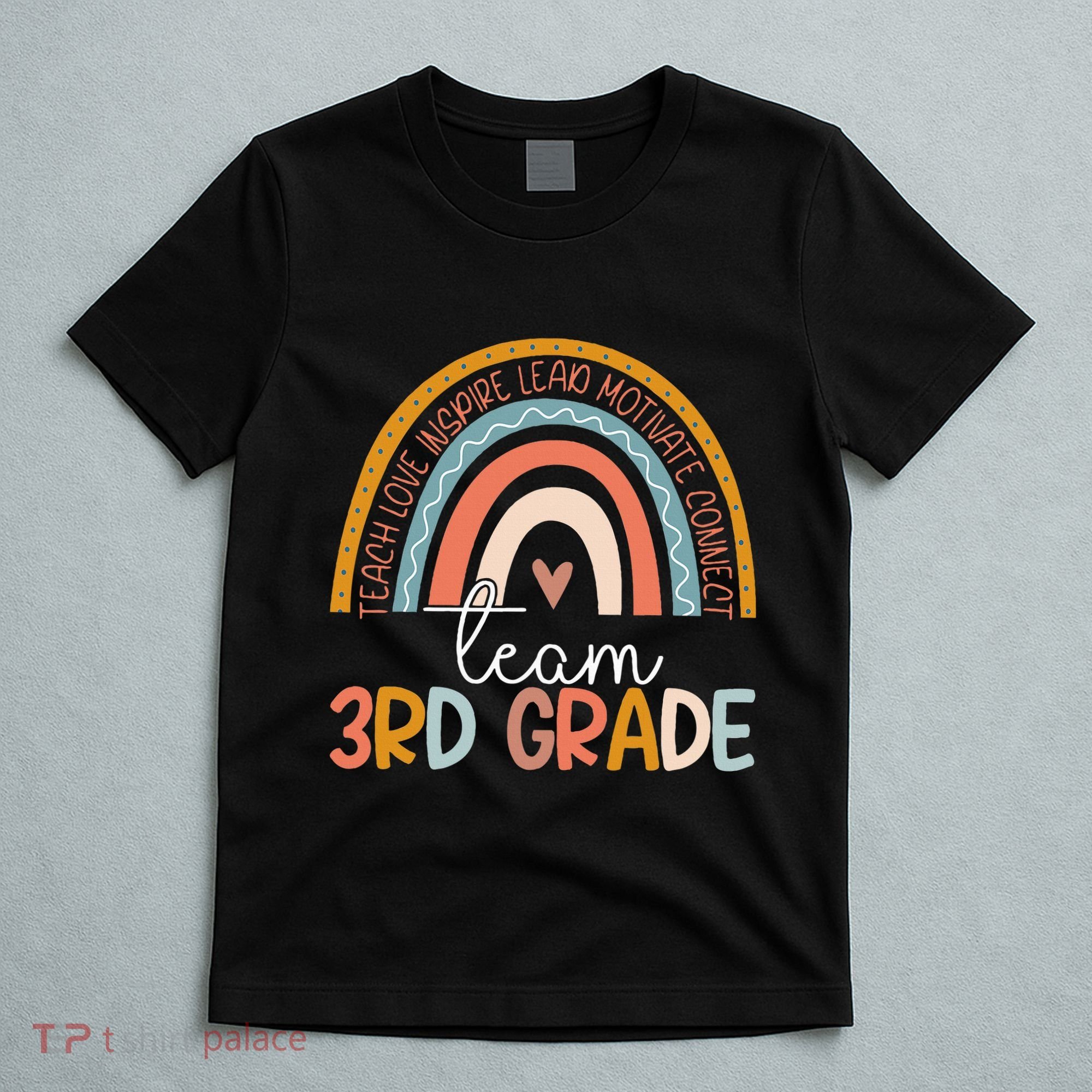 Cute Third Grade Teacher Boho Rainbow Team 3rd Grade T-Shirt