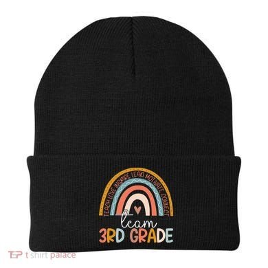 Cute Third Grade Teacher Boho Rainbow Team 3rd Grade Beanie