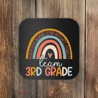 Cute Third Grade Teacher Boho Rainbow Team 3rd Grade Coaster thumb 0
