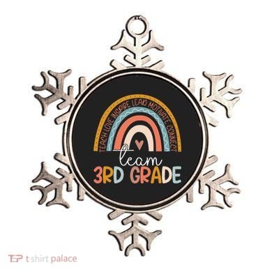 Cute Third Grade Teacher Boho Rainbow Team 3rd Grade Ornament