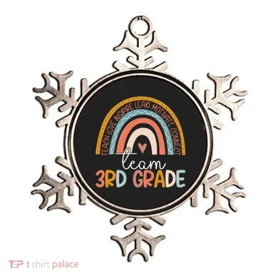 Cute Third Grade Teacher Boho Rainbow Team 3rd Grade Ornament