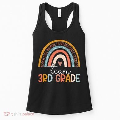 Cute Third Grade Teacher Boho Rainbow Team 3rd Grade Women's Tank Top