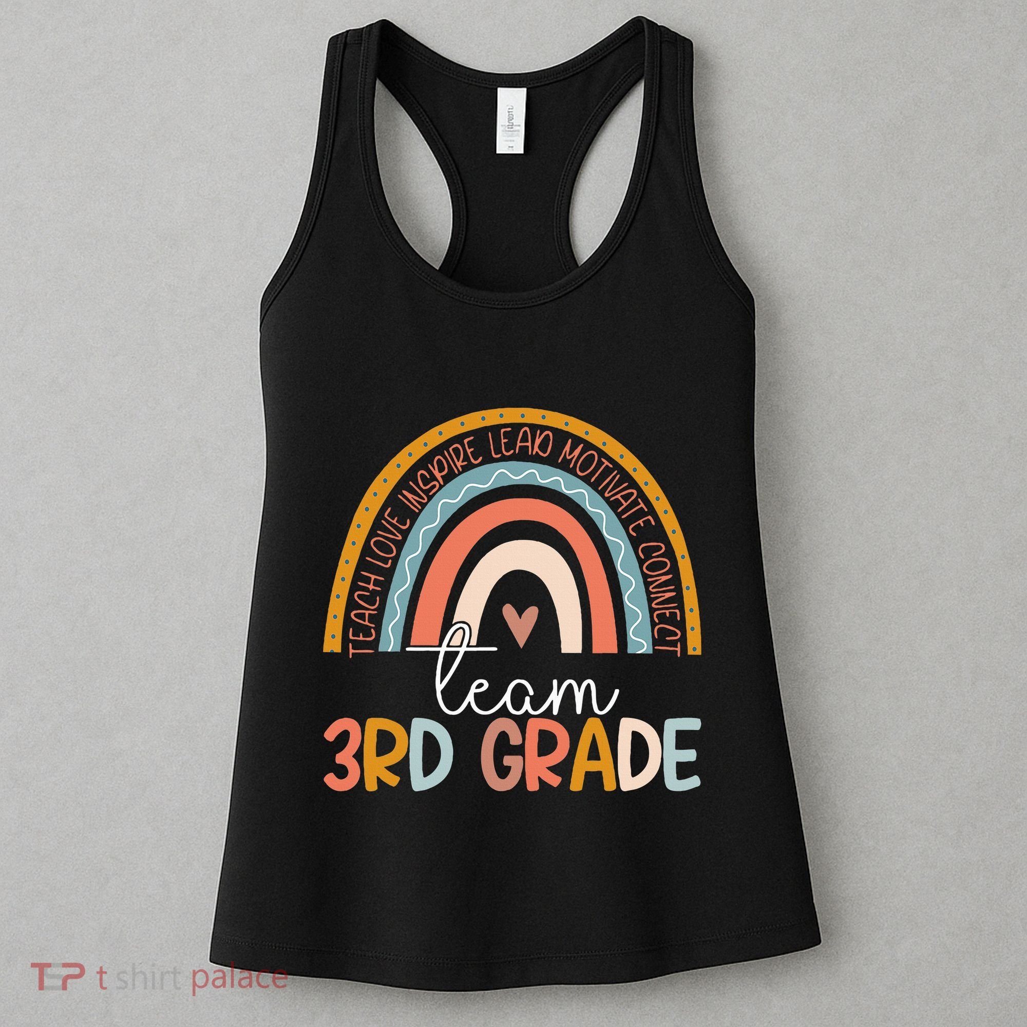 Cute Third Grade Teacher Boho Rainbow Team 3rd Grade Women's Tank Top