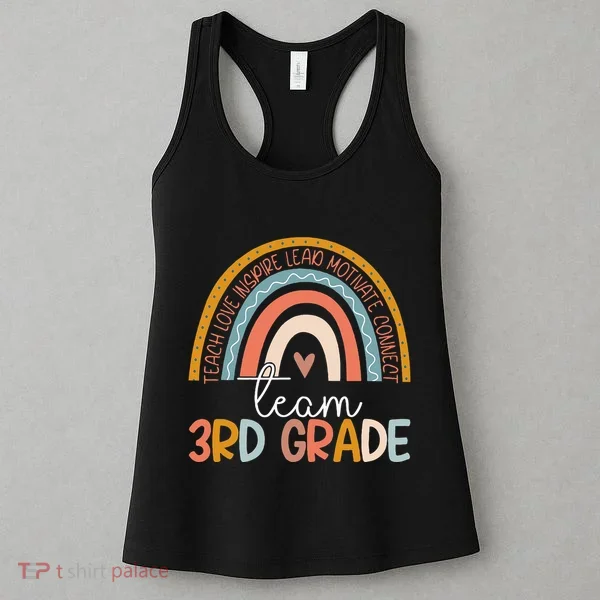 Cute Third Grade Teacher Boho Rainbow Team 3rd Grade Women's Tank Top