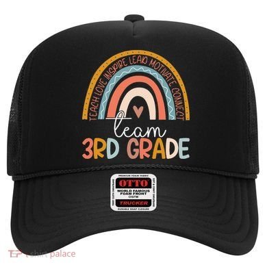 Cute Third Grade Teacher Boho Rainbow Team 3rd Grade Hat