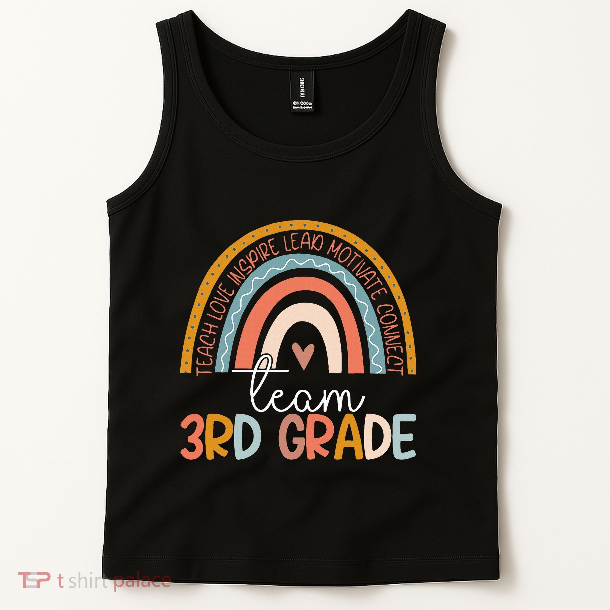 Cute Third Grade Teacher Boho Rainbow Team 3rd Grade Tank Top