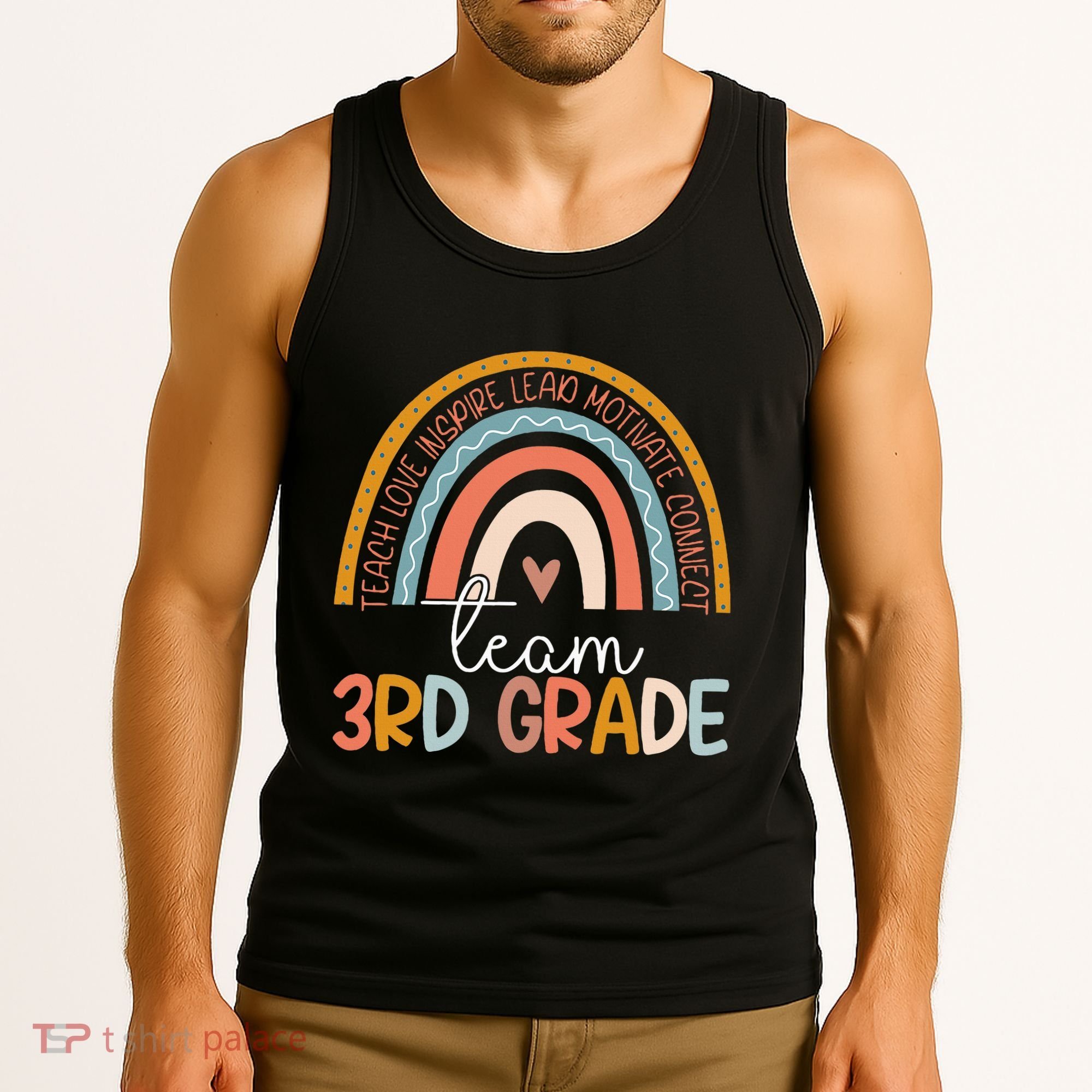 Cute Third Grade Teacher Boho Rainbow Team 3rd Grade Tank Top