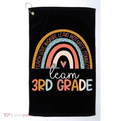 Cute Third Grade Teacher Boho Rainbow Team 3rd Grade Golf Towel