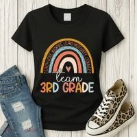 Cute Third Grade Teacher Boho Rainbow Team 3rd Grade Women's T-Shirt thumb 3