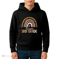 Cute Third Grade Teacher Boho Rainbow Team 3rd Grade Kids Hoodie thumb 4