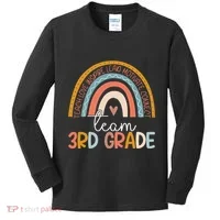 Cute Third Grade Teacher Boho Rainbow Team 3rd Grade Kids Long Sleeve Shirt thumb 0