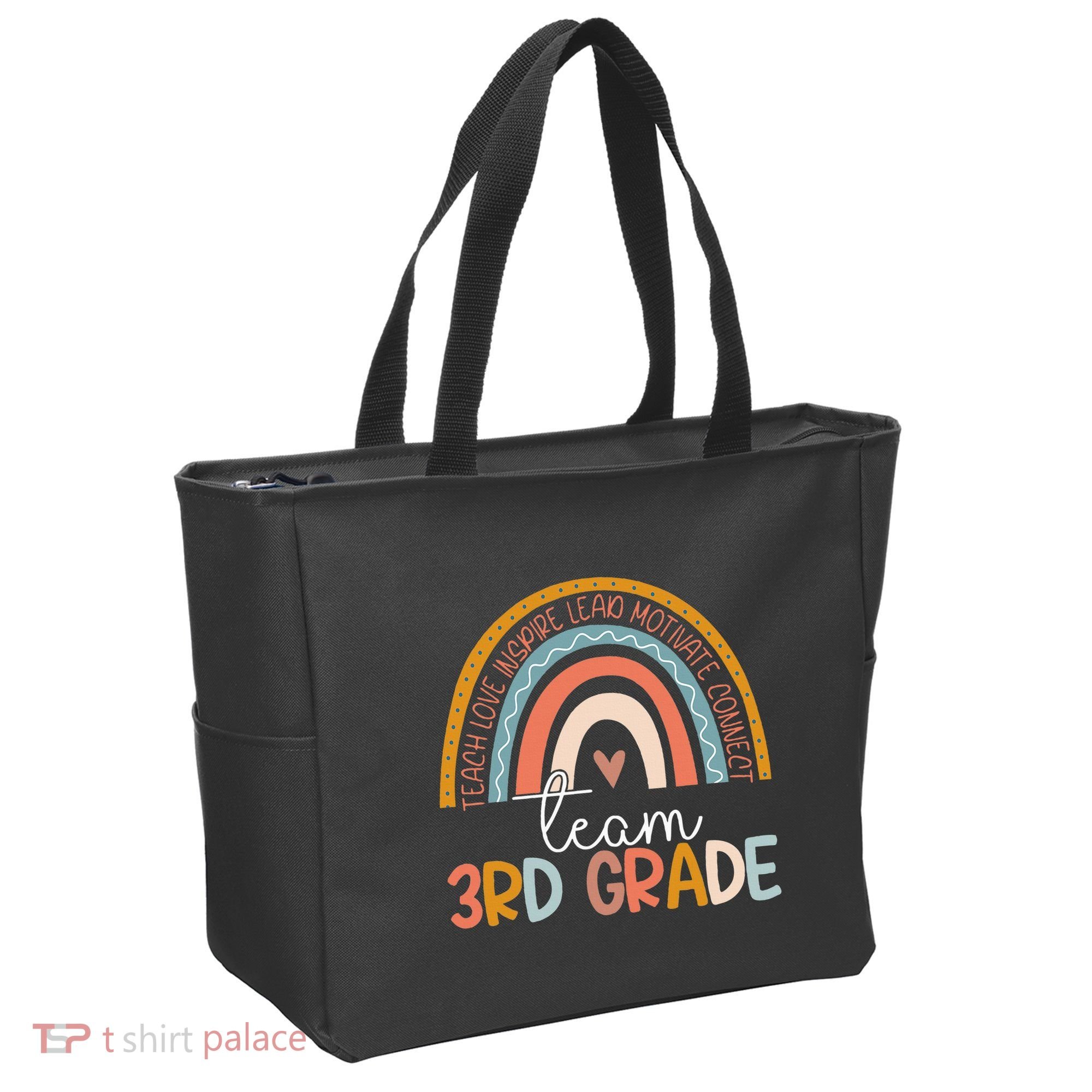 Cute Third Grade Teacher Boho Rainbow Team 3rd Grade Tote Bag