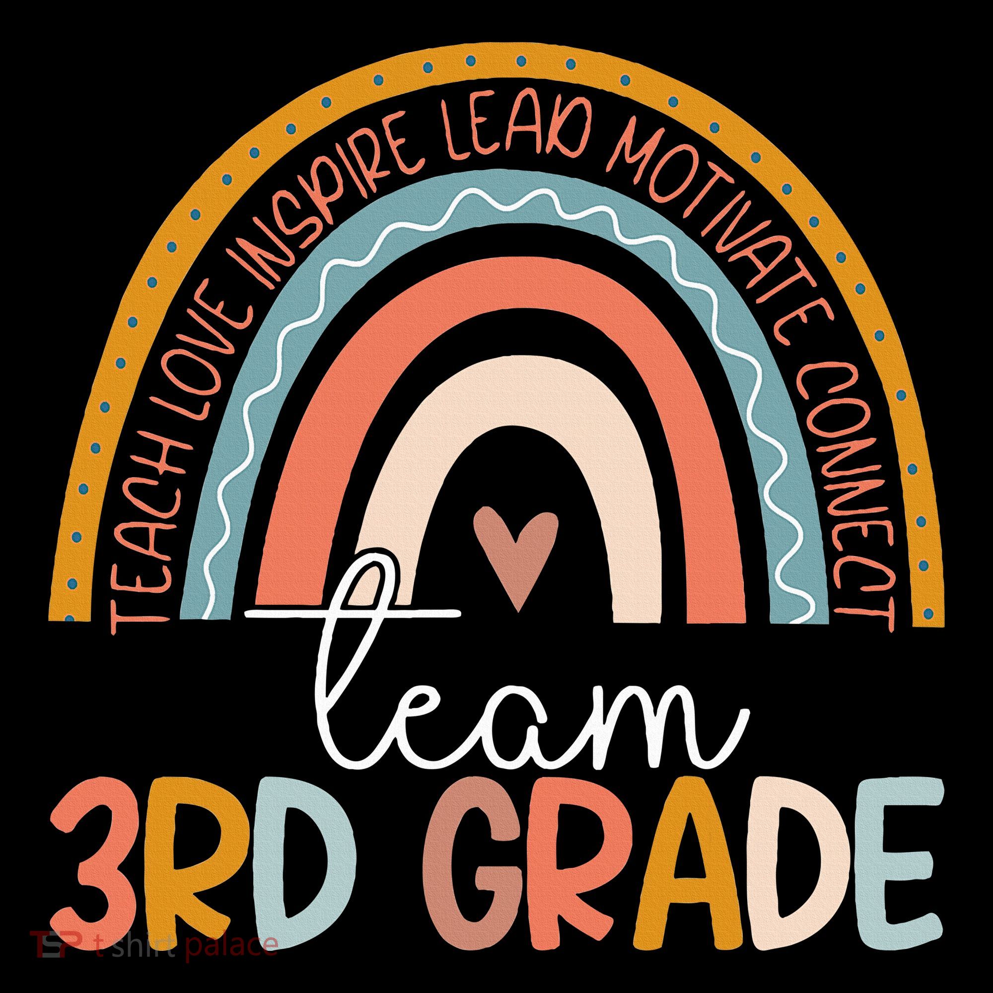 Cute Third Grade Teacher Boho Rainbow Team 3rd Grade Tote Bag