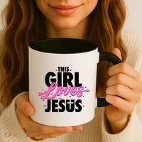 Cute This Girl Loves Jesus Coffee Mug thumb 3