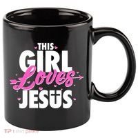 Cute This Girl Loves Jesus 11oz C Handle Ceramic Mug thumb 0