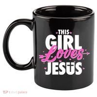 Cute This Girl Loves Jesus 11oz C Handle Ceramic Mug thumb 2