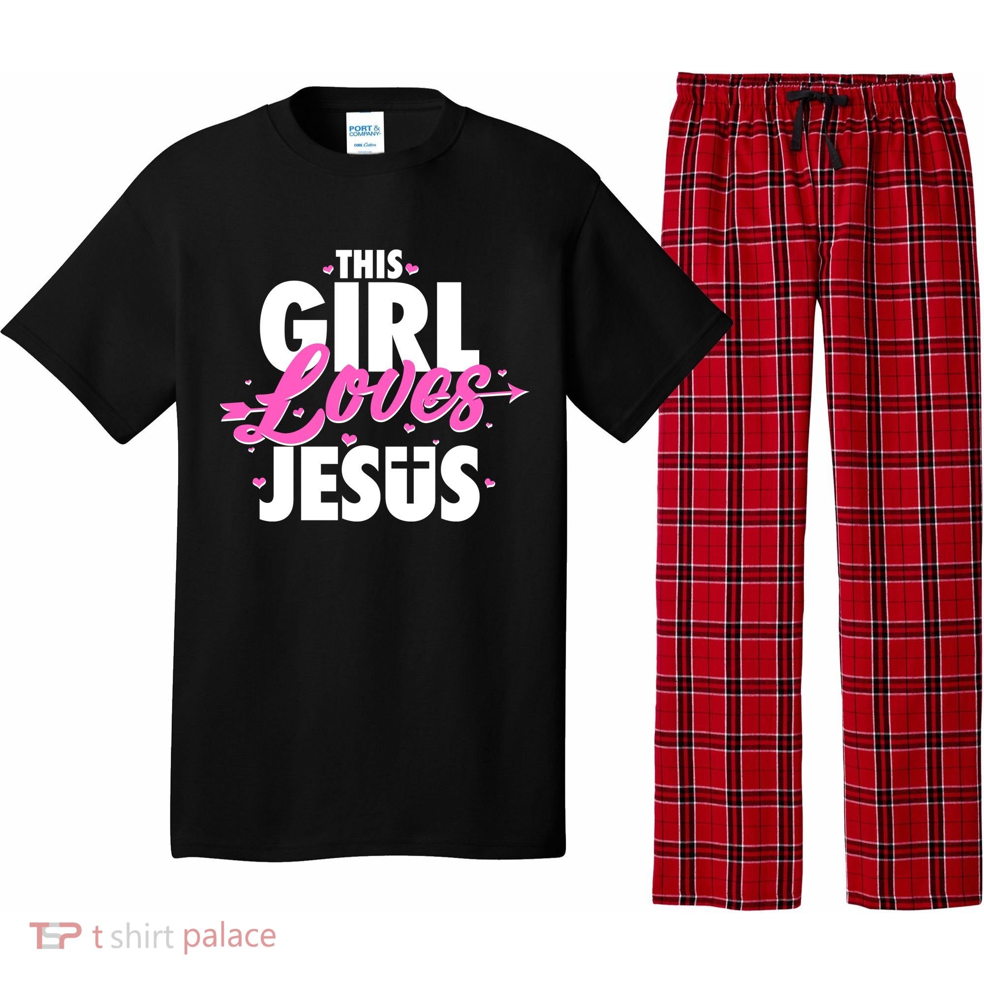 Cute This Girl Loves Jesus Pajama Set