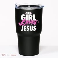 Cute This Girl Loves Jesus Tumbler thumb 0