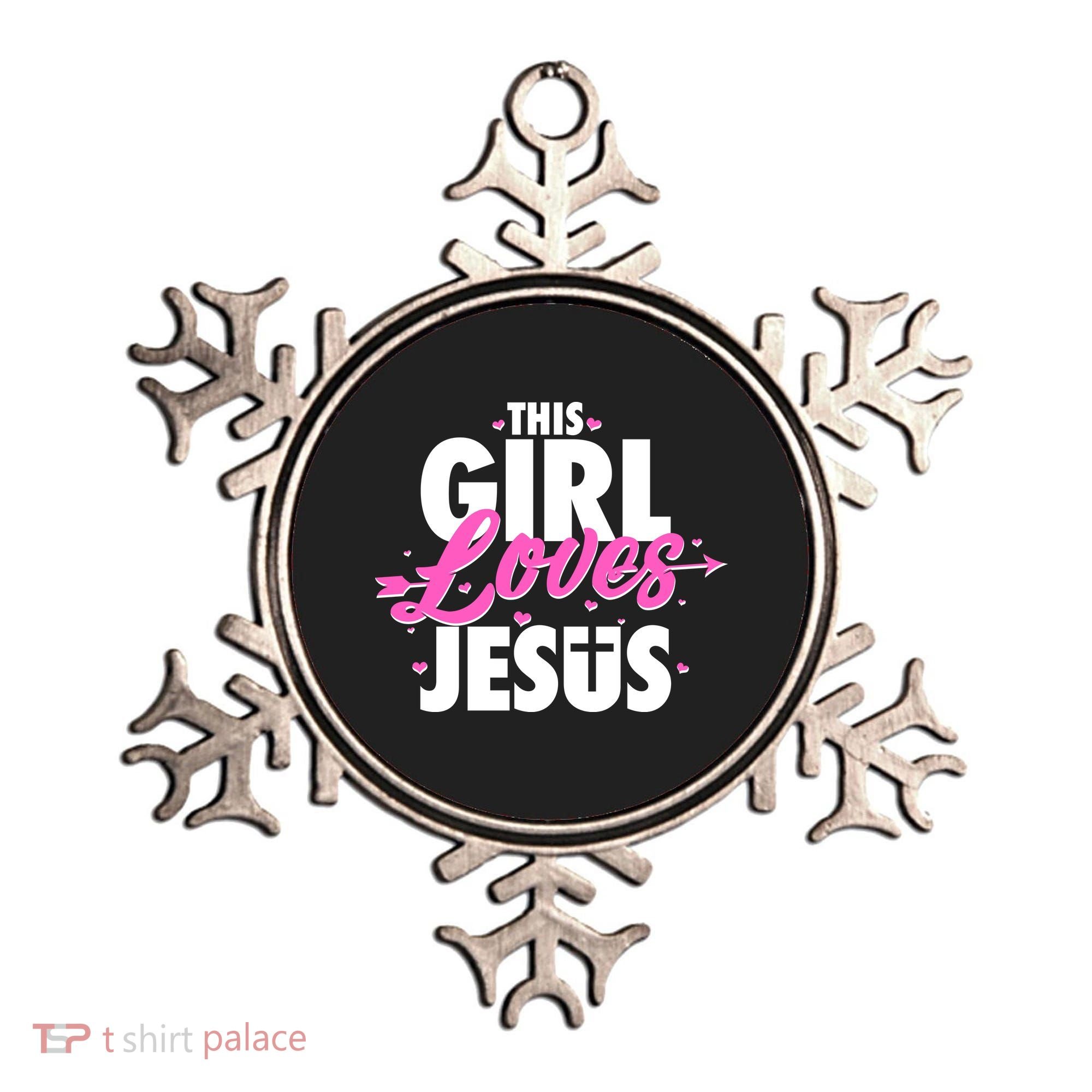 Cute This Girl Loves Jesus Ornament