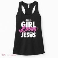 Cute This Girl Loves Jesus Women's Tank Top thumb 0