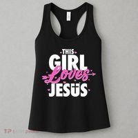 Cute This Girl Loves Jesus Women's Tank Top thumb 3