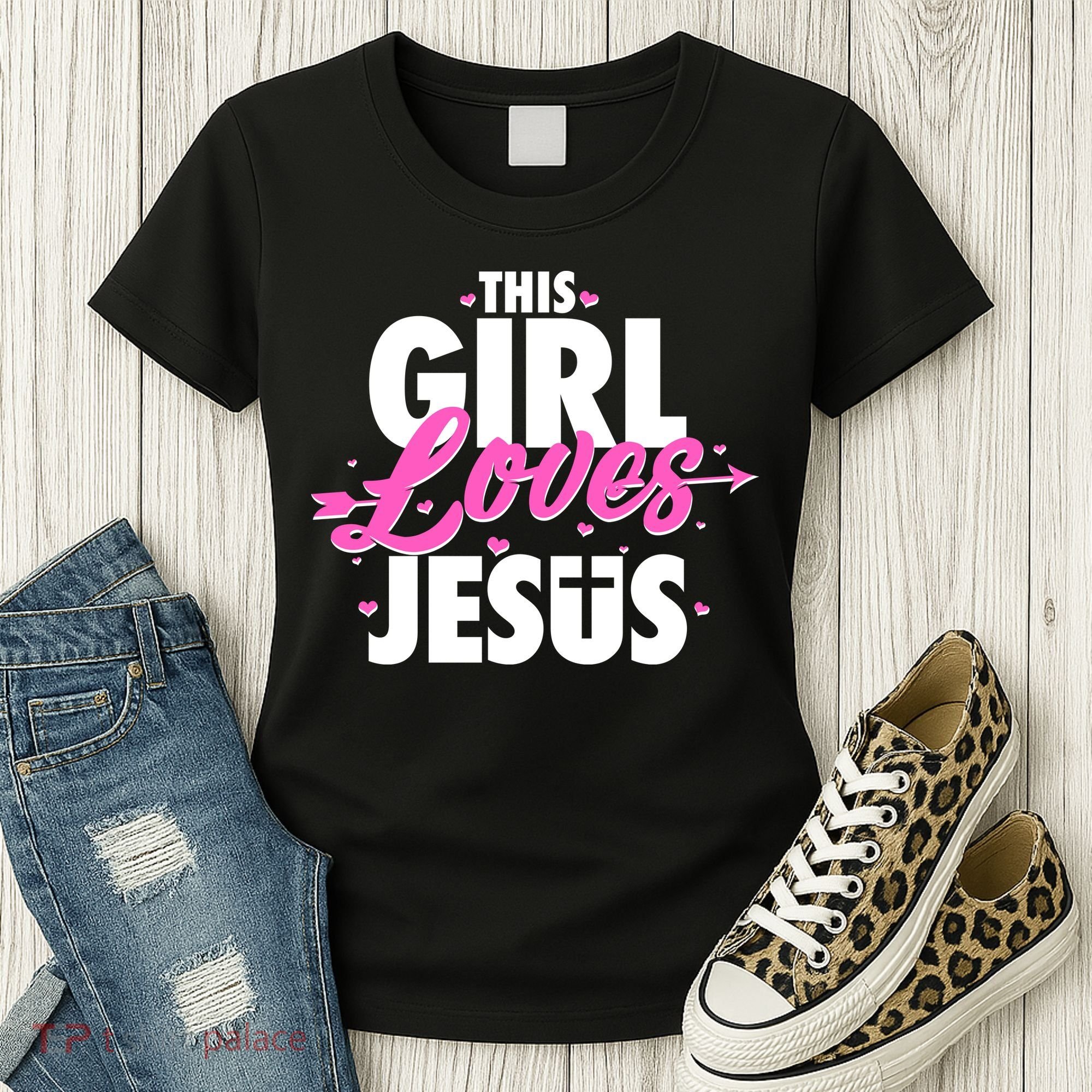 Cute This Girl Loves Jesus Women's T-Shirt