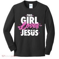 Cute This Girl Loves Jesus Kids Long Sleeve Shirt thumb 0