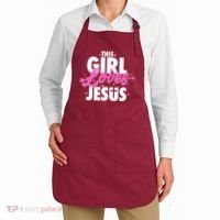 Cute This Girl Loves Jesus Apron thumb 2