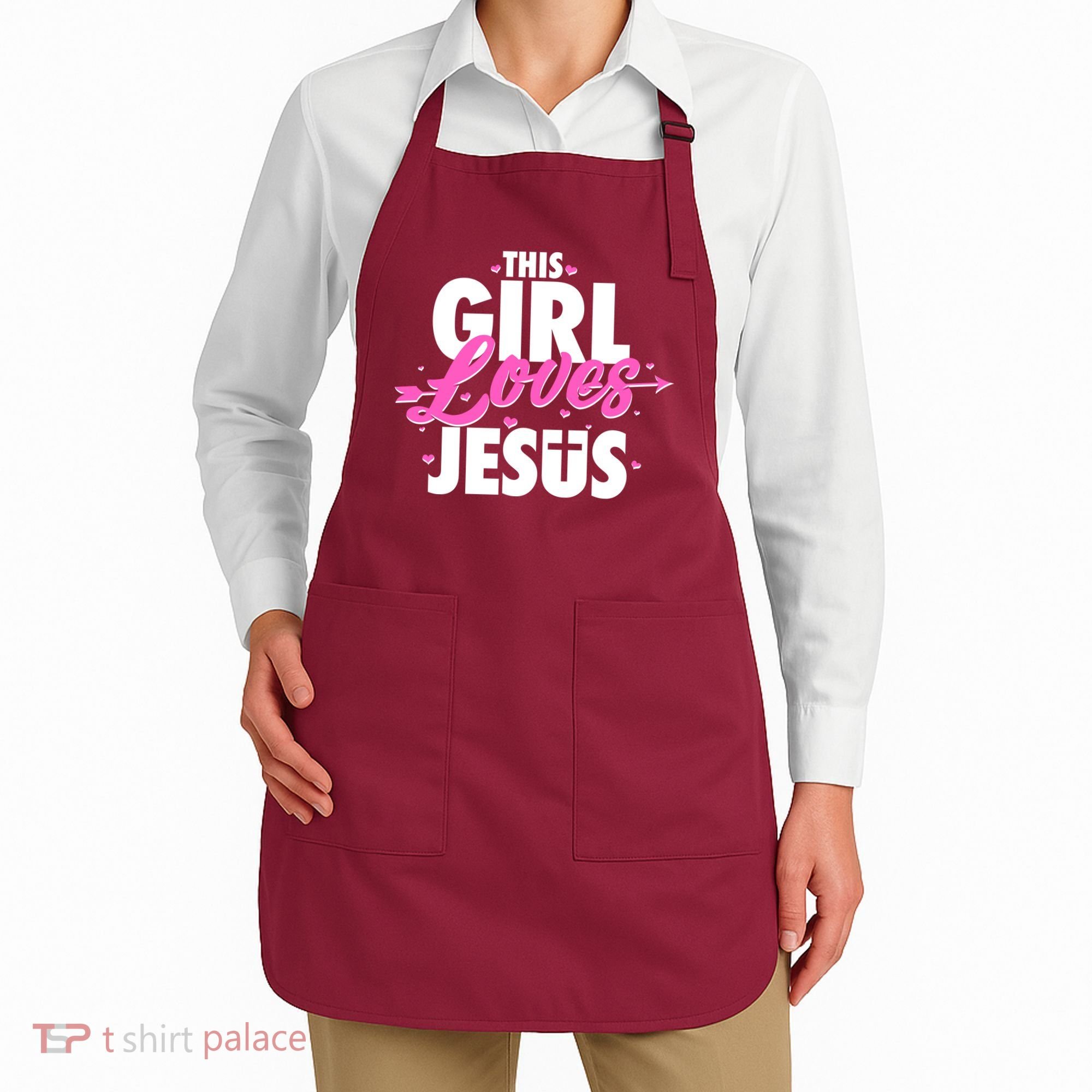 Cute This Girl Loves Jesus Apron