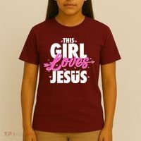 Cute This Girl Loves Jesus T-Shirt thumb 4