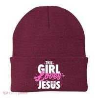 Cute This Girl Loves Jesus Beanie thumb 0