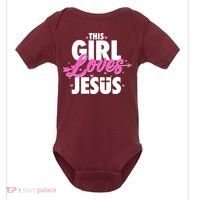 Cute This Girl Loves Jesus Baby Bodysuit thumb 0
