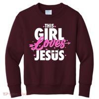 Cute This Girl Loves Jesus Kids Sweatshirt thumb 0