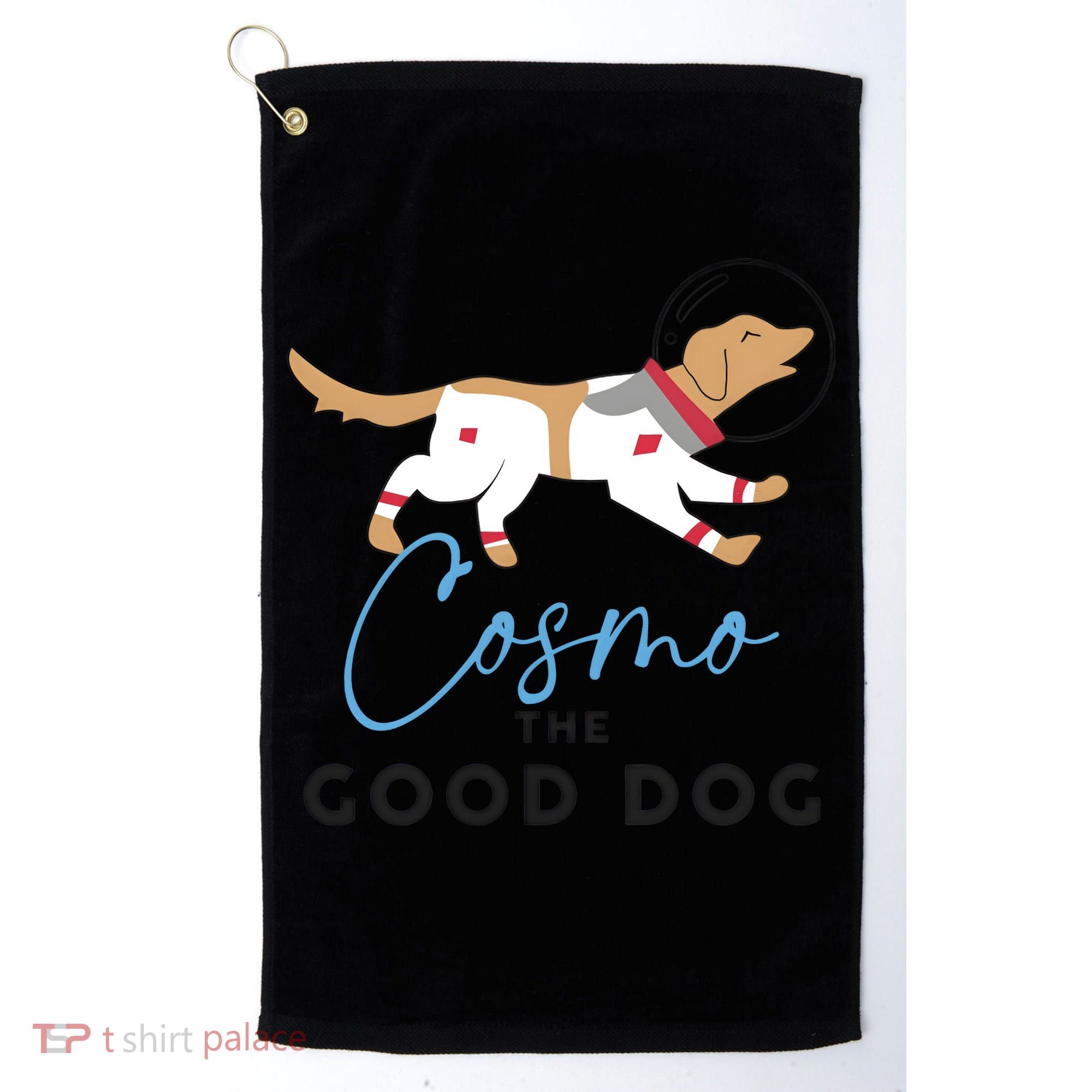 Cosmo The Good Dog Rocket Lylla Floor & Teefs Space Dog Golf Towel