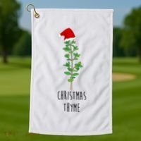 Christmas Thyme Holiday Golf Towel thumb 1
