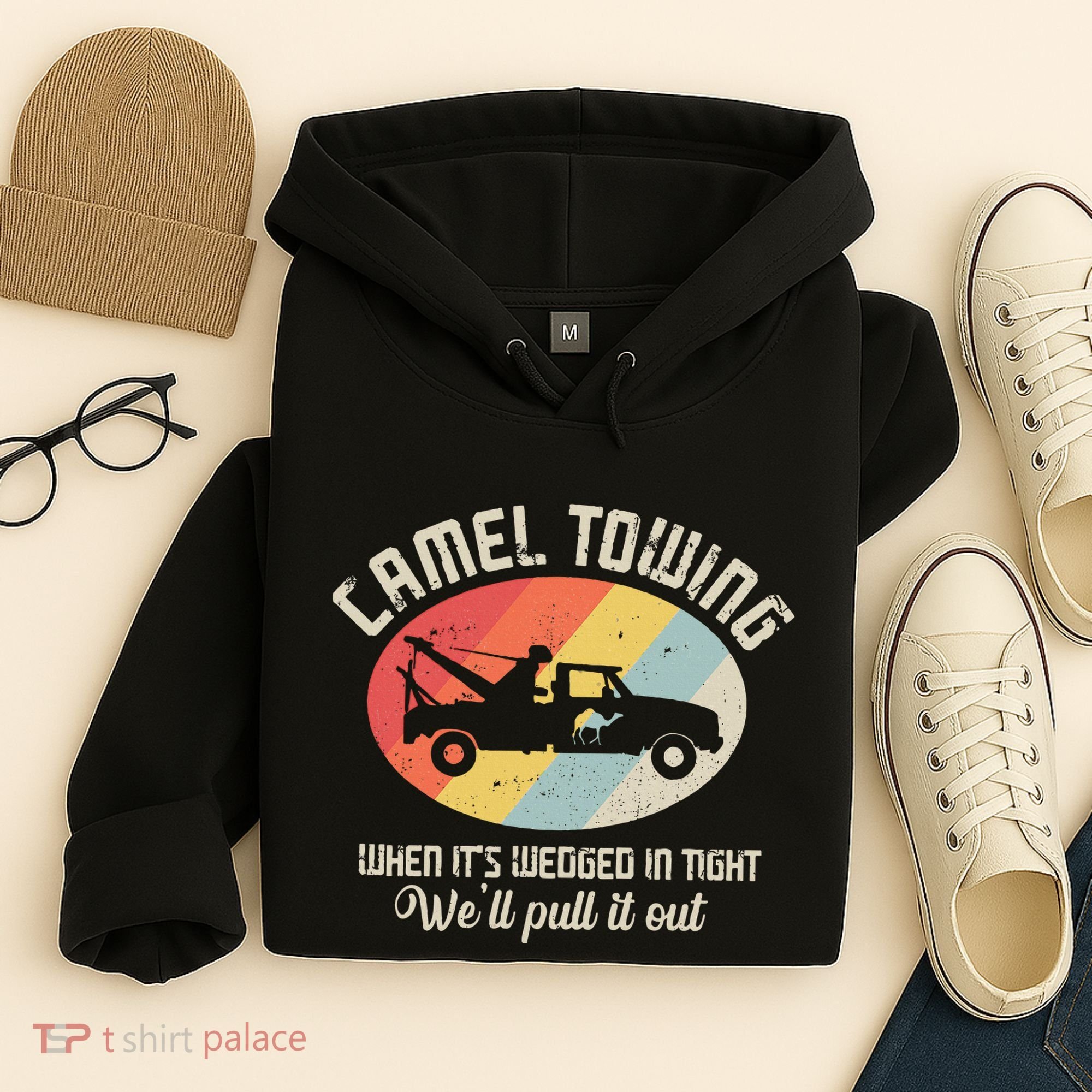 Camel Towing Halloween Retro Hoodie
