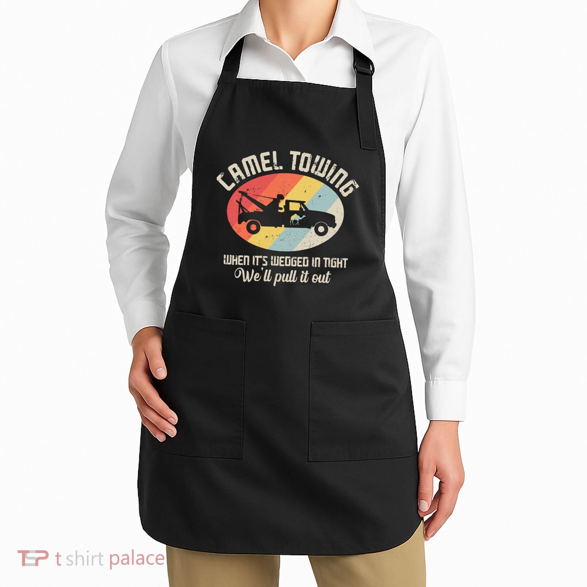 Camel Towing Halloween Retro Apron