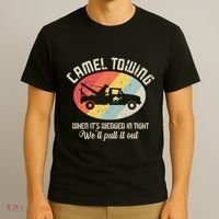 Camel Towing Halloween Retro T-Shirt thumb 3