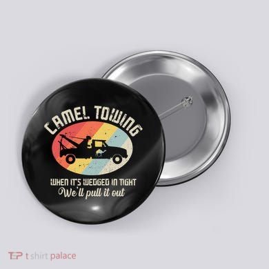 Camel Towing Halloween Retro Button