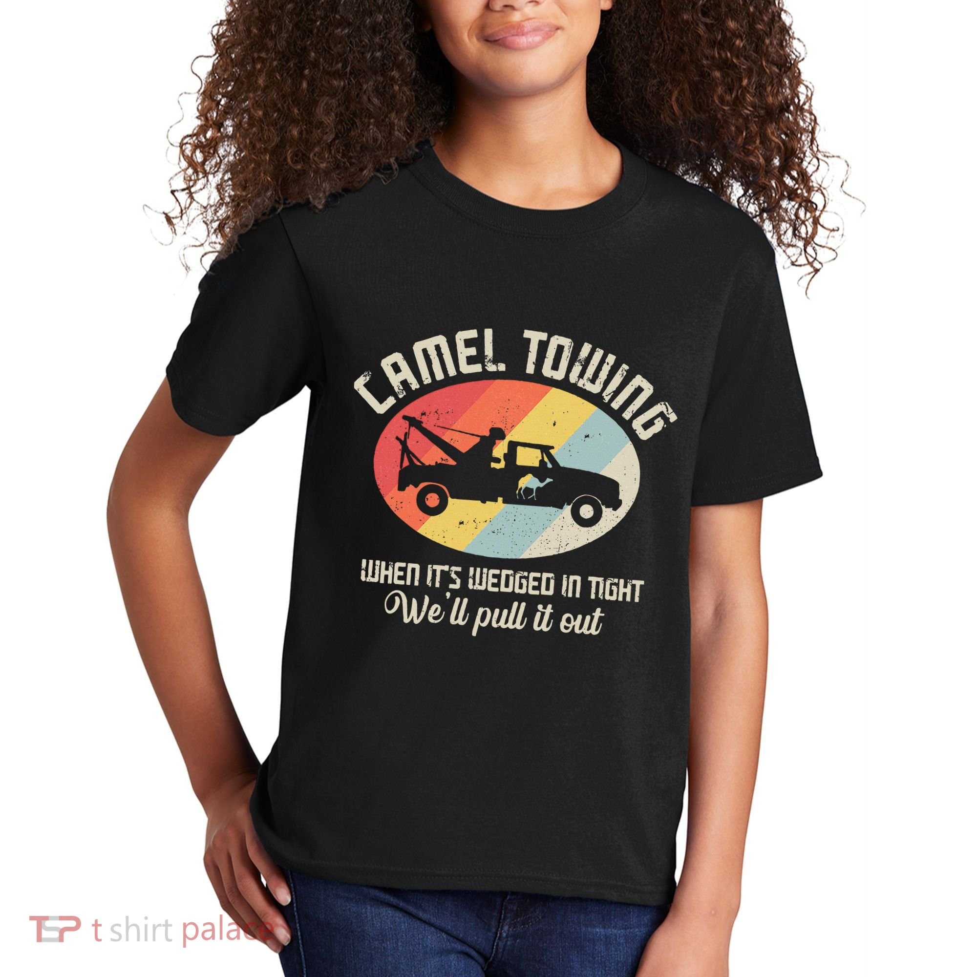 Camel Towing Halloween Retro Kids T-Shirt