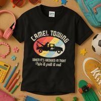 Camel Towing Halloween Retro Kids T-Shirt thumb 3